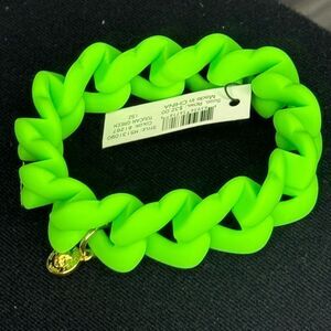 Marc By Marc Jacobs Toucan Green Gold Turnlock Rubber Chubby Link Stretch Brace
